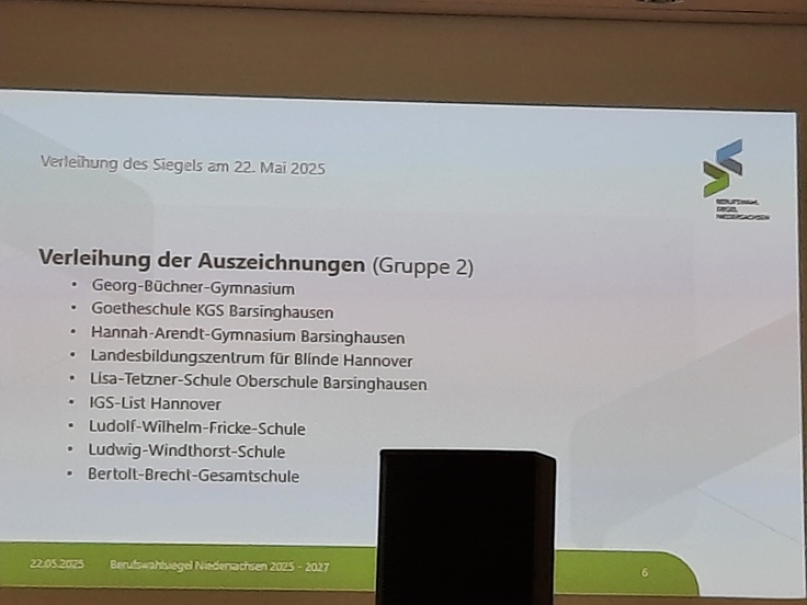 Verleihung der Auszeichnungen