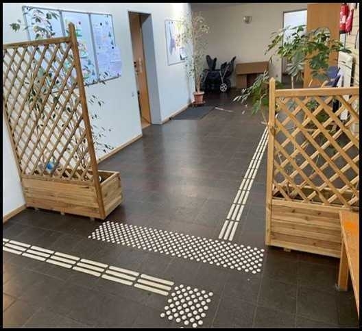Taktile Bodenmarkierung in einer Kindertagesstätte